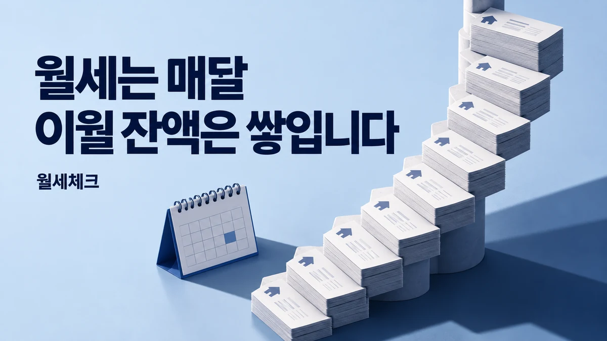 매달 쌓이는 청구서를 계단으로 표현한 리볼빙 이월잔액 위험 안내