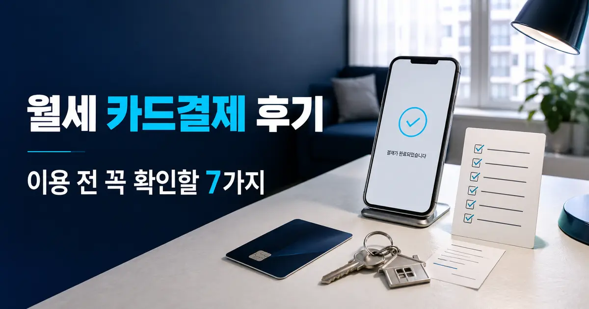 월세 카드결제 후기 이용 전 확인할 7가지