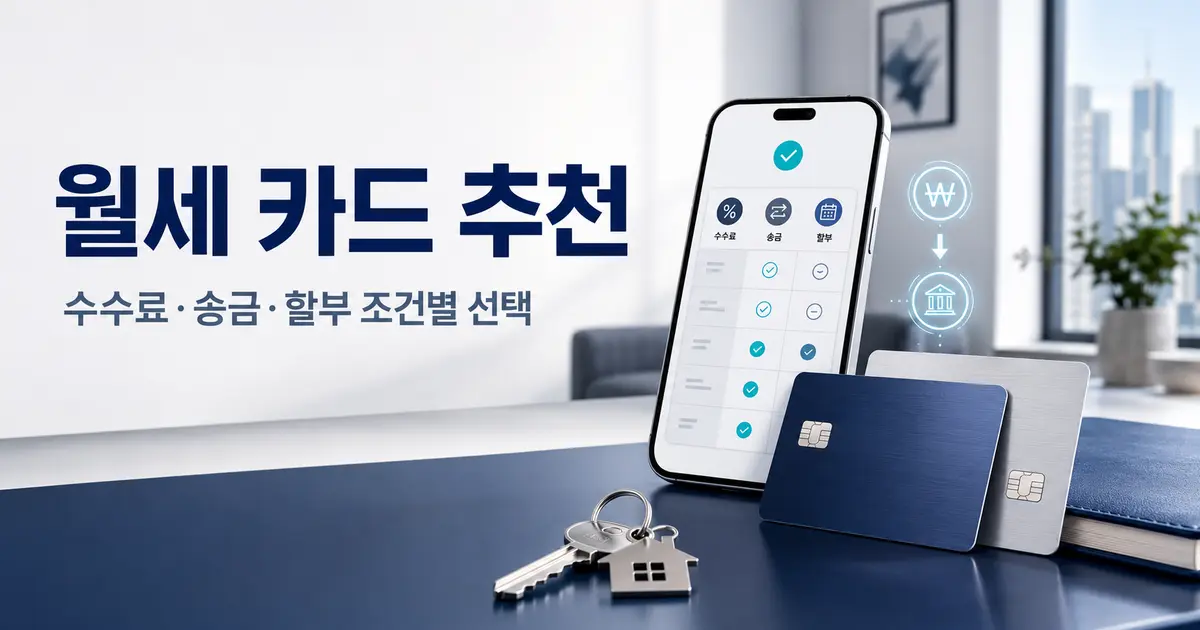 월세 카드 추천 수수료·송금·할부 조건 비교